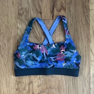 Patagonia Floral Sports Bra - Blue and Pink